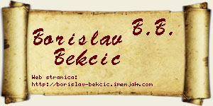 Borislav Bekčić vizit kartica